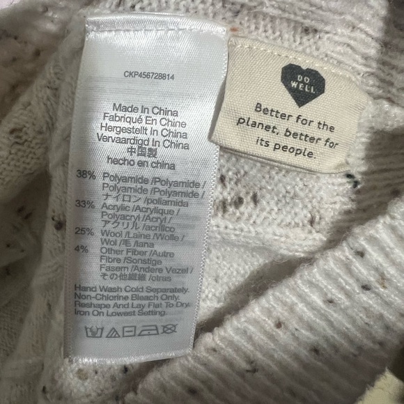 Madewell Donegal Bowden Henley Wool Blend Sweater Coziest Yarn Womens Sz Large - Picture 12 of 14